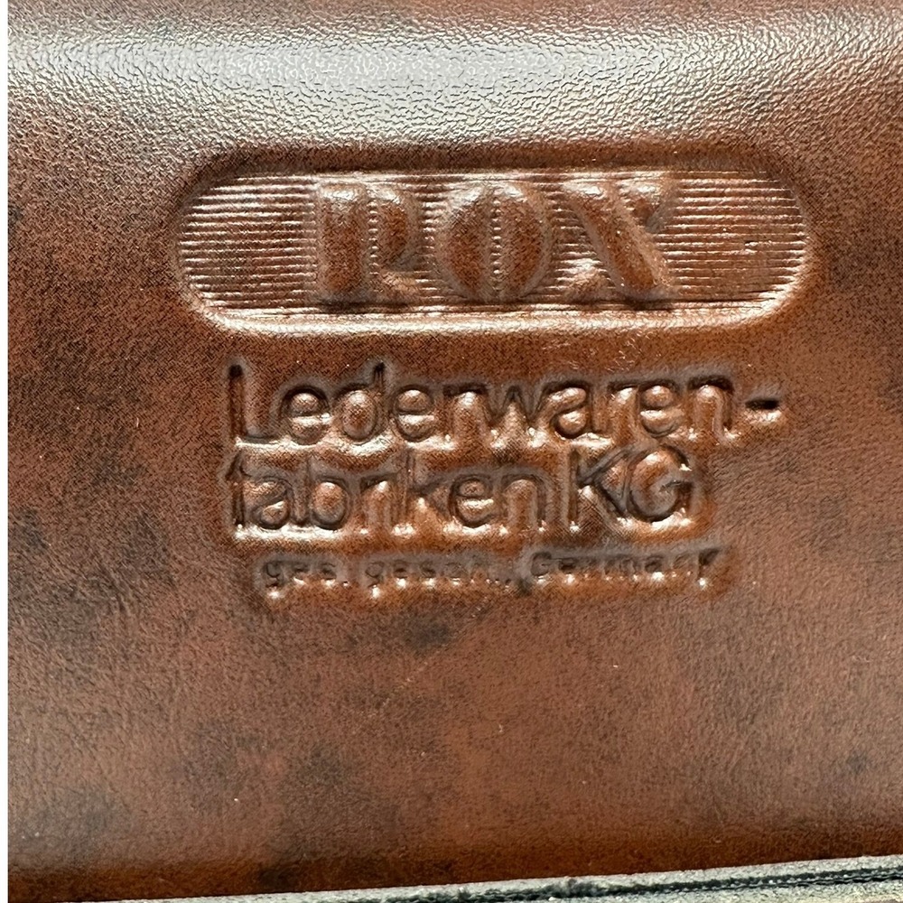 ROX Lederwaren-fabriken KG Vintage Brown Leather Camera Bag Made in Germany B7 - Picture 8 of 9